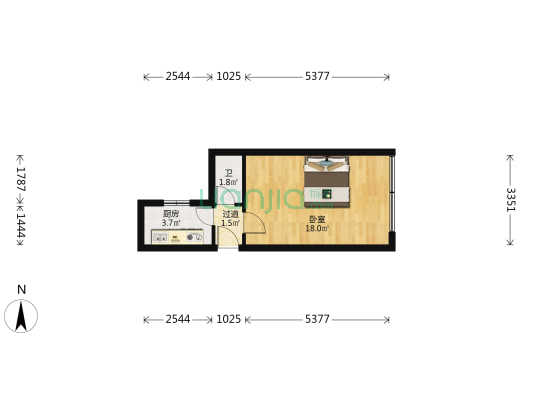 贤后街小区 1室0厅1卫 26平方