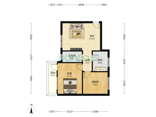 董家湾北街19号 1室1厅1卫 61平方