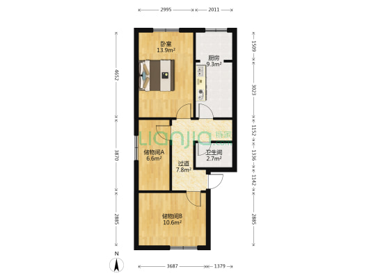 信达新居 1室0厅1卫 72平方