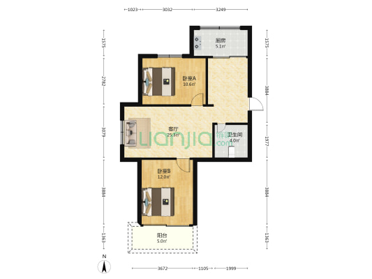 城直街3号 2室1厅1卫 71平方