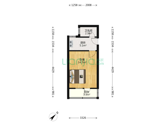 宜昌道 1室0厅1卫 32平方