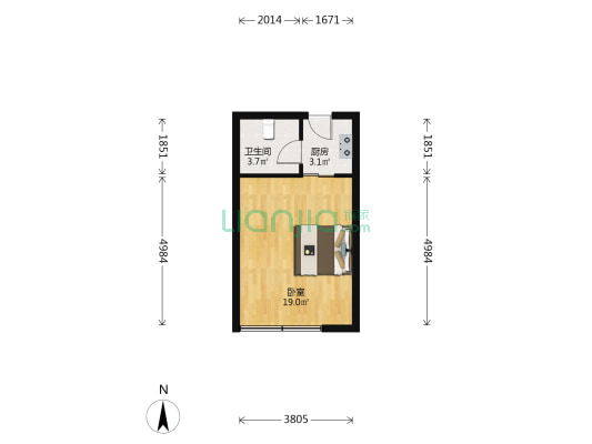 望海公寓 1室0厅1卫 39平方