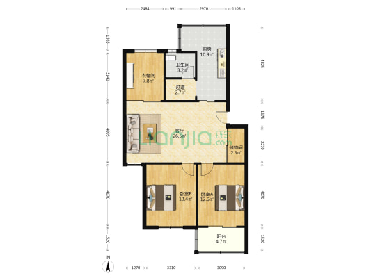 万小店小区 2室1厅1卫 99平方