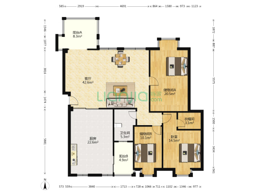 锦绣祥安 1室1厅1卫 160平方