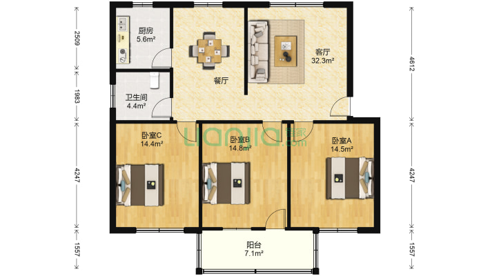 长岭社区二手房实景图