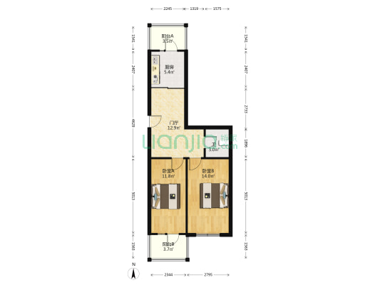黑龙江省测绘地理信息局小区 2室0厅1卫 73平方