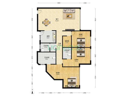 天成国际社区简州里 3室1厅3卫 192平方