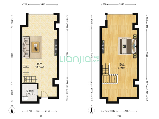 弘阳时代中心 1室1厅1卫 52平方