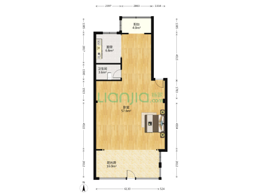 美丽洋房小区 1室0厅1卫 186平方