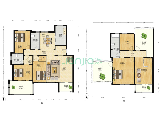 金色现河 6室2厅3卫 210平方