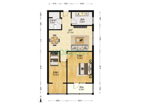 康瑞家园 2室1厅1卫 72平方