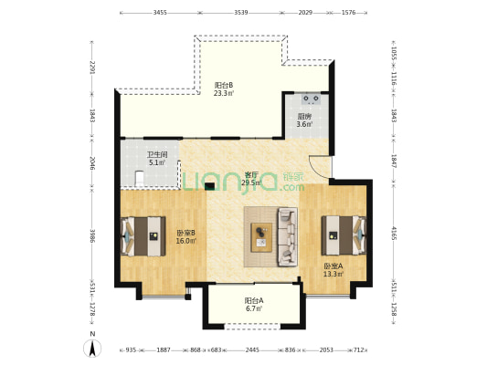 天润家园 2室1厅1卫 82平方