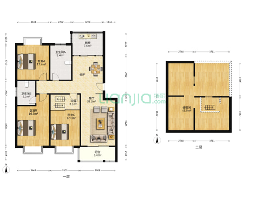 盛和名都 3室1厅2卫 132平方