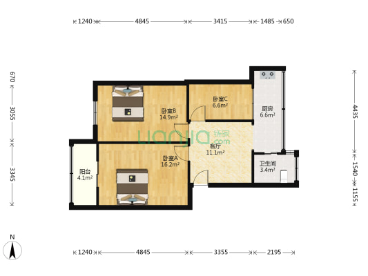 古井路131号 3室1厅1卫 76平方