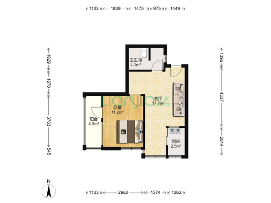 大学城博雅居 1室1厅1卫 50平方