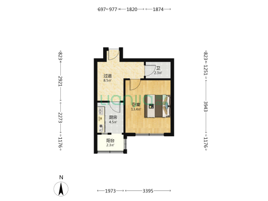 新隆家园 1室0厅1卫 41平方