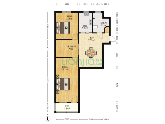 新惠一村 3室1厅1卫 85平方