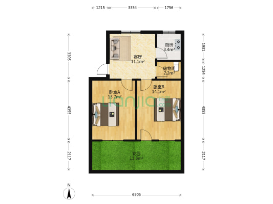 许昌市人民医院医院家属院 2室1厅0卫 56平方