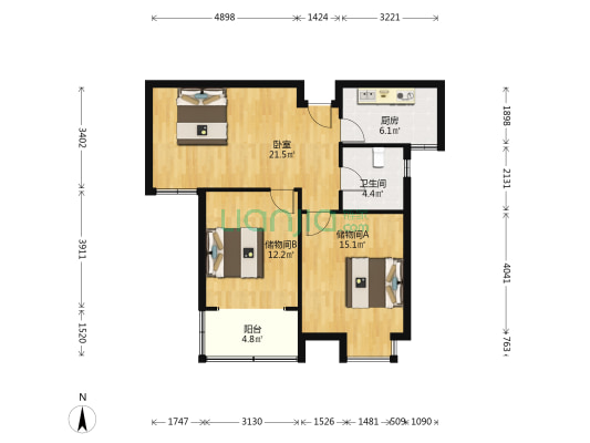 方埝花苑 1室0厅1卫 85平方