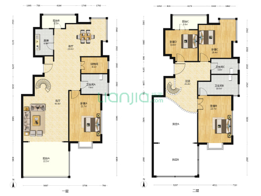 银座大厦 4室2厅3卫 337平方