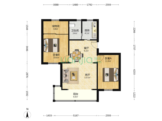 浦发小区 2室2厅1卫 79平方