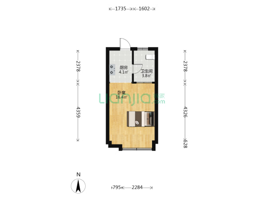新东方商厦 1室0厅1卫 40平方