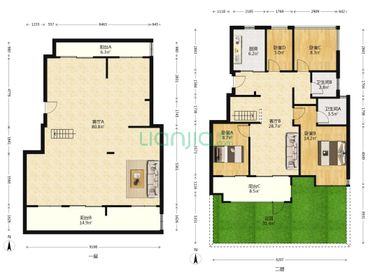 时代领峯峯澜 4室2厅2卫 233平方