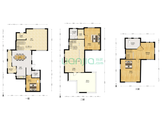 潮白河孔雀城华园 3室1厅3卫 246平方