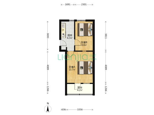 黎明里 2室0厅0卫 27平方