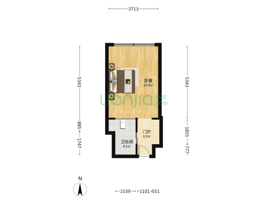 丽湾酒店 1室0厅1卫 46平方