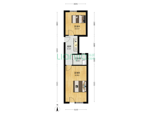 强家渡小区 2室0厅1卫 48平方