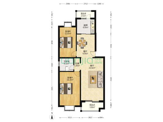 良庄家园 2室2厅1卫 98平方