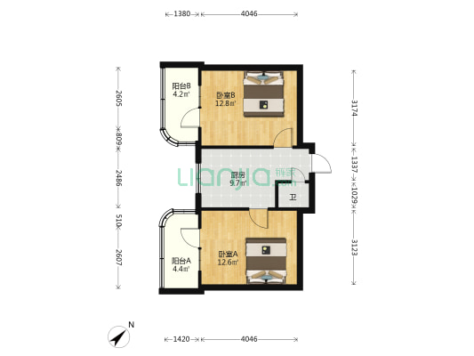 狮峰路59号 2室0厅1卫 48平方