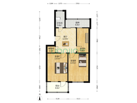 安庆路99号 3室1厅1卫 69平方