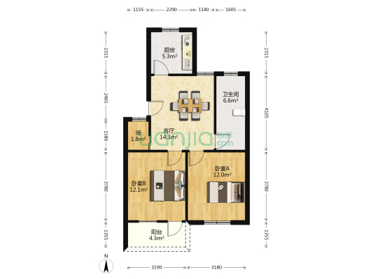 南苑里小区 2室1厅1卫 69平方
