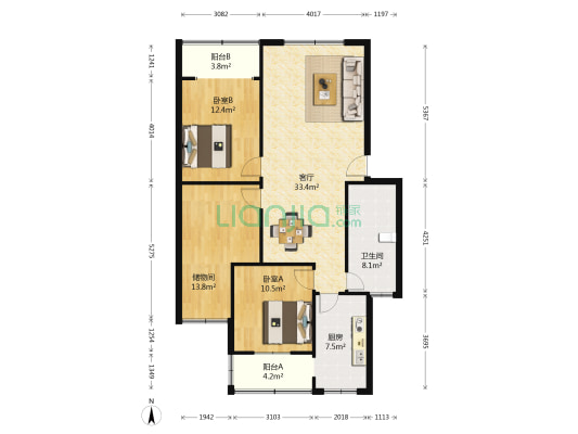 西藏交通中天新村 2室1厅1卫 108平方