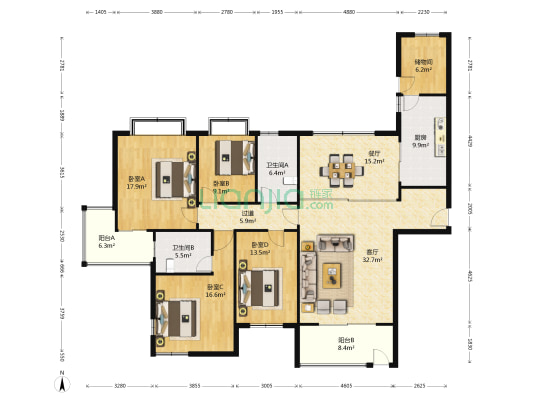 盛世名苑 4室2厅2卫 202平方