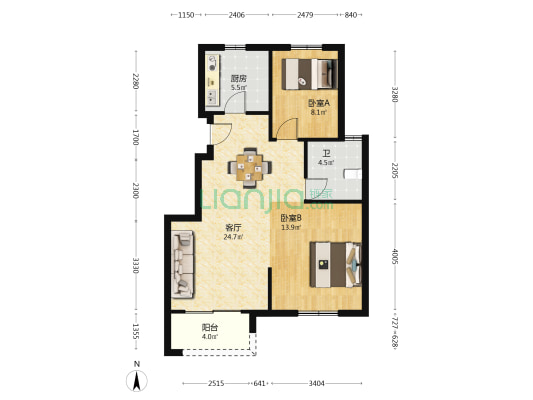 芦园南区 2室1厅1卫 82平方