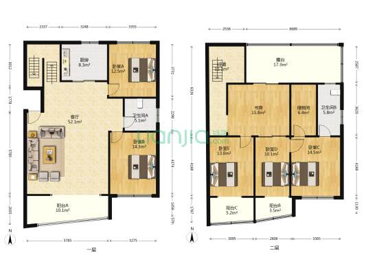 汇城花园 6室1厅2卫 203平方