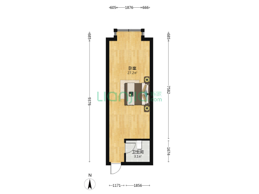 东林阁 1室0厅1卫 71平方