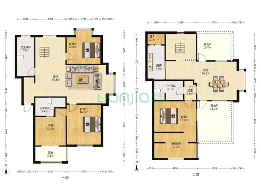 摩尔城颐景园 4室2厅3卫 200平方