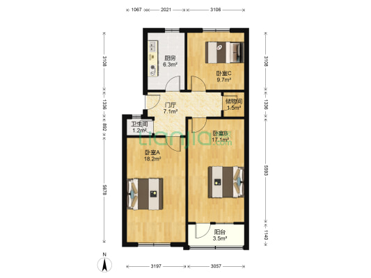 寿张路 3室0厅1卫 84平方