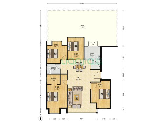 金科未来城 4室1厅1卫 134平方