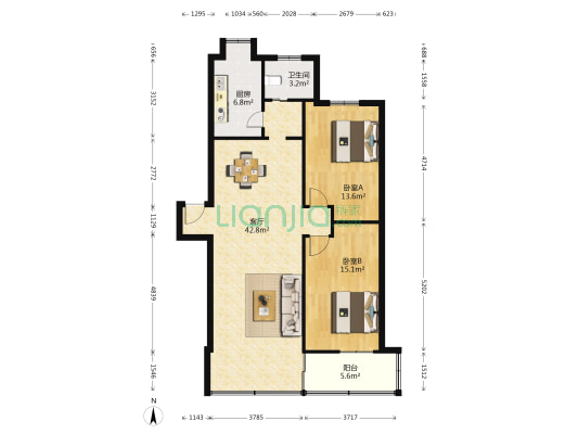 澳利雅苑 2室1厅1卫 39平方