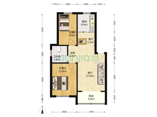 汤水雅居北苑 2室2厅1卫 72平方
