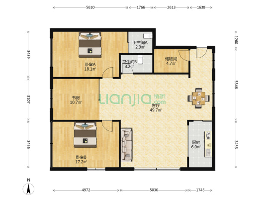 新雅大楼 3室1厅2卫 140平方