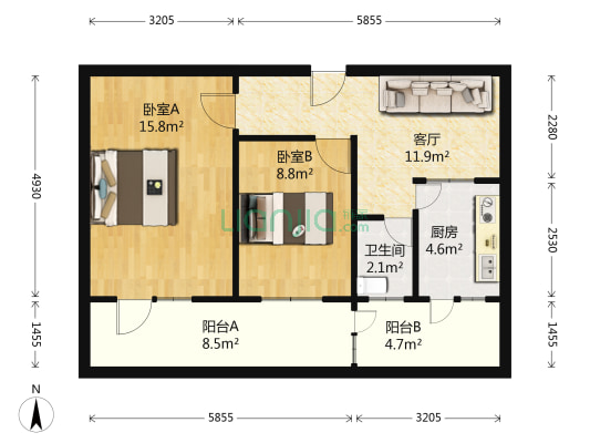 华阳路上联育中 学值得拥有的好房子-户型图