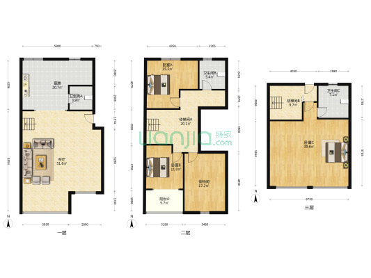 五龙湾海滨区 3室1厅3卫 223平方