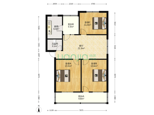 箭道巷59号 3室1厅1卫 120平方