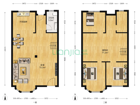 圣荷园 1室0厅1卫 260平方